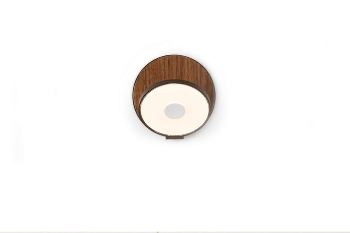 Koncept Gravy GRW-S-MBK-OWT-PI Wall Sconce Light - Metallic Black Body, Oiled Walnut