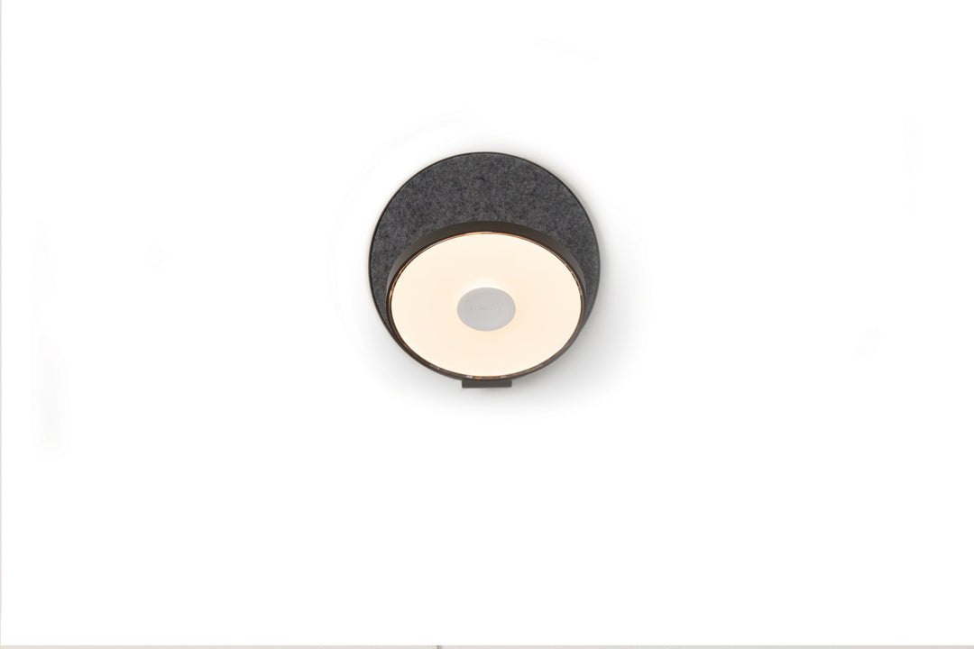 Koncept Gravy GRW-S-MBK-OXF-PI Wall Sconce Light - Metallic Black Body, Oxford Felt