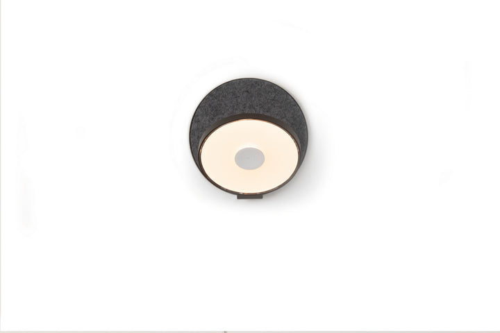 Koncept Gravy GRW-S-MBK-OXF-PI Wall Sconce Light - Metallic Black Body, Oxford Felt