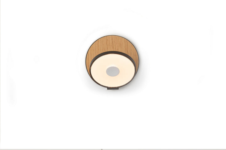 Koncept Gravy GRW-S-MBK-WOK-PI Wall Sconce Light - Metallic Black Body, White Oak