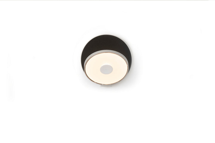 Koncept Gravy GRW-S-SIL-MBK-HW Wall Sconce Light - Silver Body, Metallic Black
