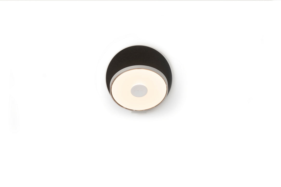 Koncept Gravy GRW-S-SIL-MBK-PI Wall Sconce Light - Silver Body, Metallic Black