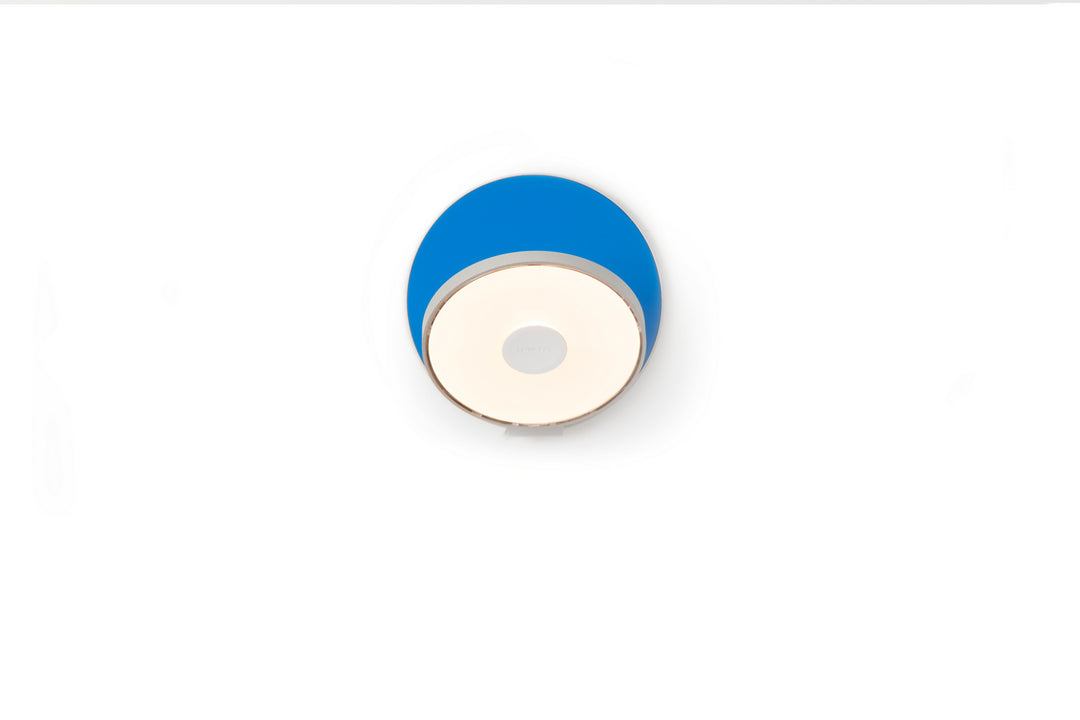 Koncept Gravy GRW-S-SIL-MBL-PI Wall Sconce Light - Silver Body, Matte Blue