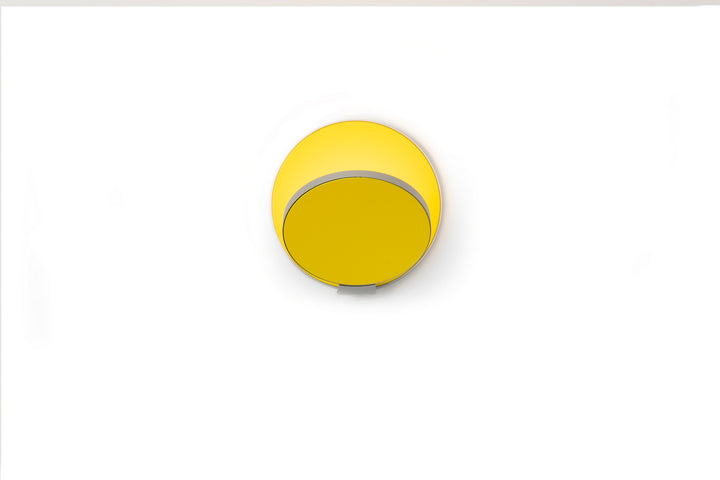 Koncept Gravy GRW-S-SIL-MYW-HW Wall Sconce Light - Silver Body, Matte Yellow Plates