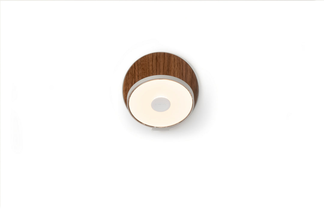 Koncept Gravy GRW-S-SIL-OWT-HW Wall Sconce Light - Silver Body, Oiled Walnut