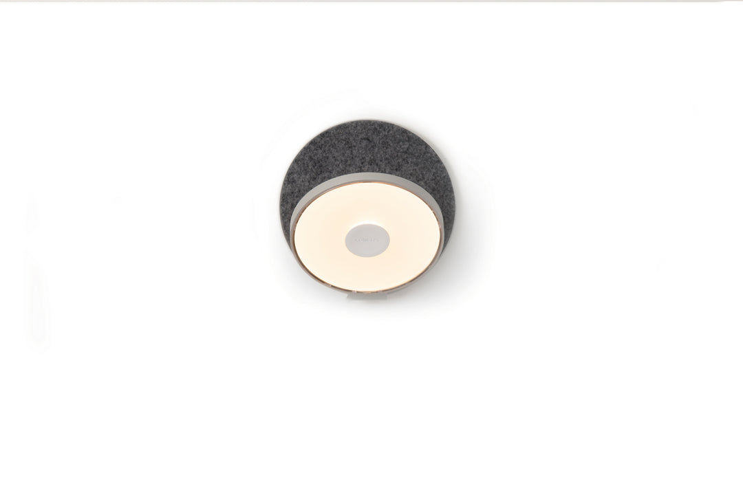 Koncept Gravy GRW-S-SIL-OXF-PI Wall Sconce Light - Silver Body, Oxford Felt
