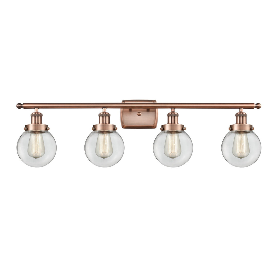 Innovations Ballston Urban 916-4W-AC-G202-6-LED Bath Vanity Light 36 in. wide - Antique Copper