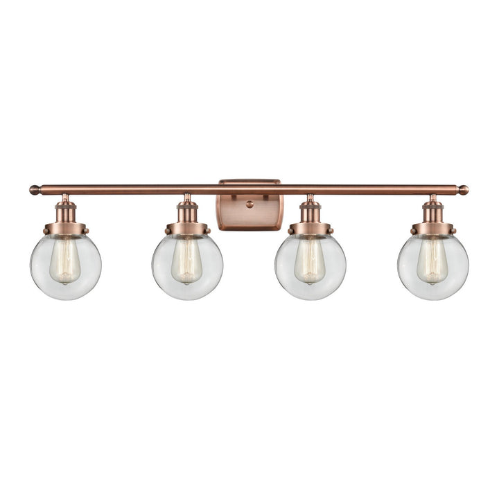 Innovations Ballston Urban 916-4W-AC-G202-6-LED Bath Vanity Light 36 in. wide - Antique Copper