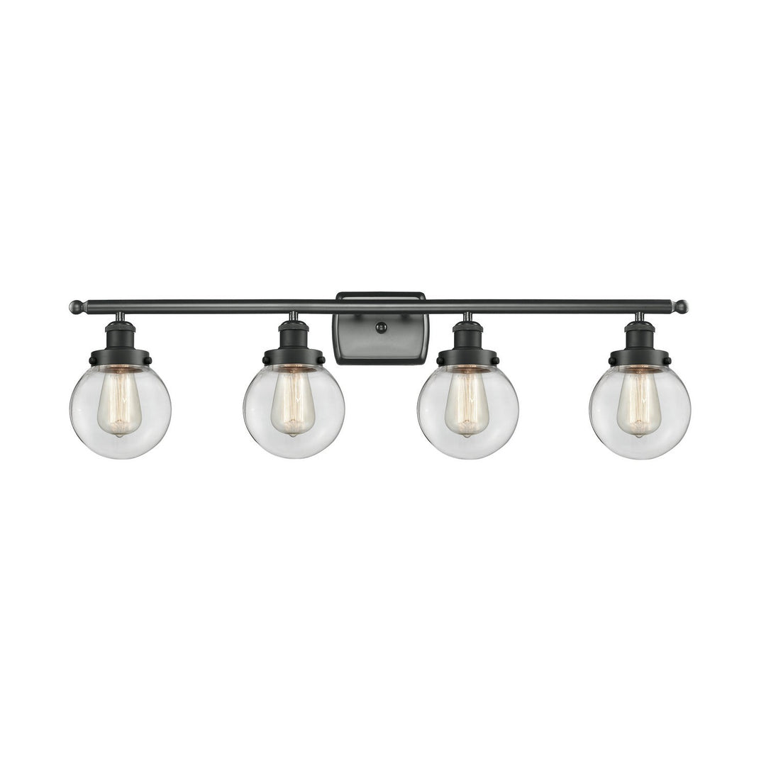 Innovations Ballston Urban 916-4W-BK-G202-6 Bath Vanity Light 36 in. wide - Matte Black