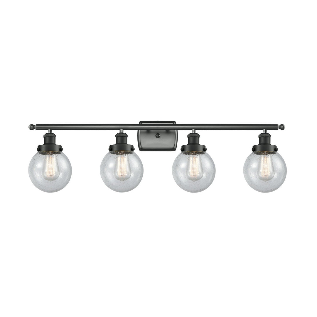 Innovations Ballston Urban 916-4W-BK-G204-6 Bath Vanity Light 36 in. wide - Matte Black