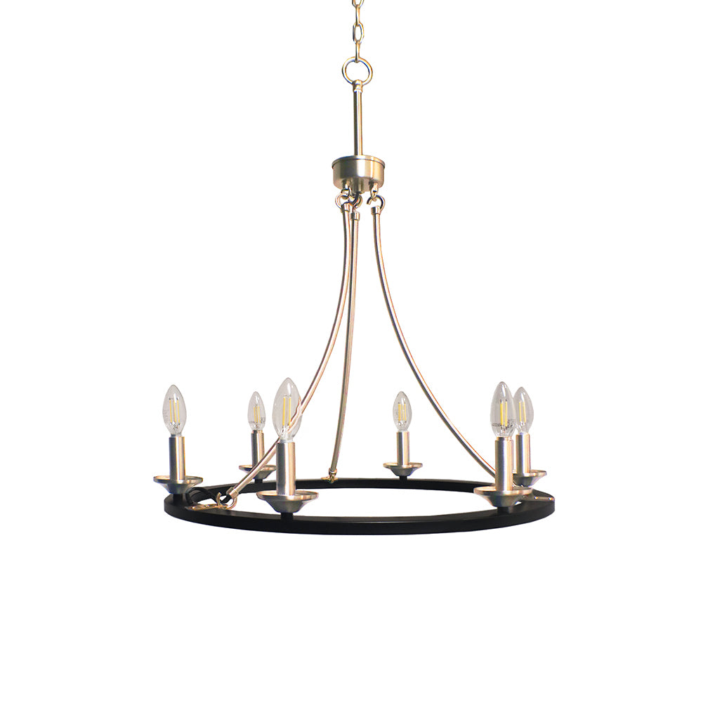 HOMEnhancements Trento CHD-R6-MB/CG(E12/27K) Chandelier Light - Matte Black