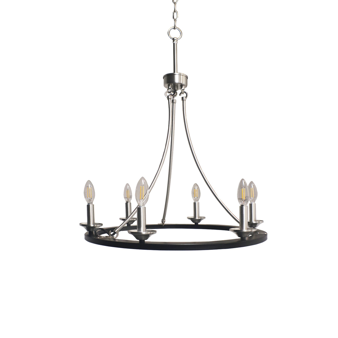 HOMEnhancements Trento CHD-R6-MB/NK(E12/27K) Chandelier Light - Matte Black