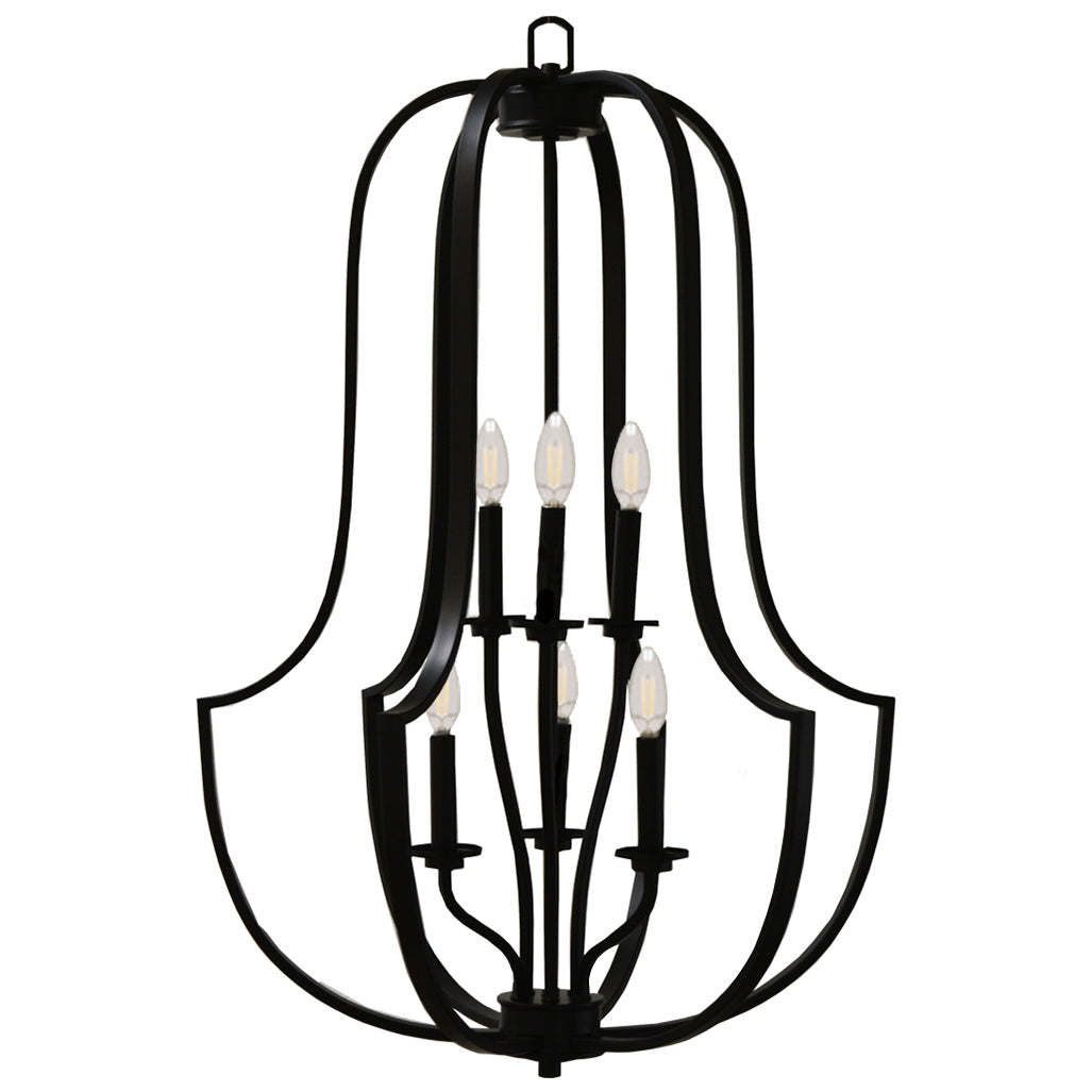 HOMEnhancements Lexington LX-HF6-MB Pendant Light - Matte Black