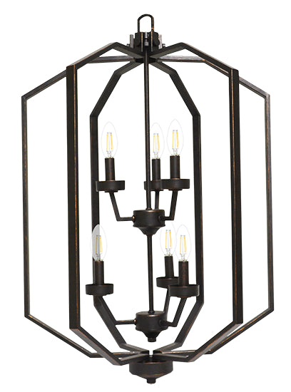 HOMEnhancements Paris PRS-HF6-RB Pendant Light - Bronze