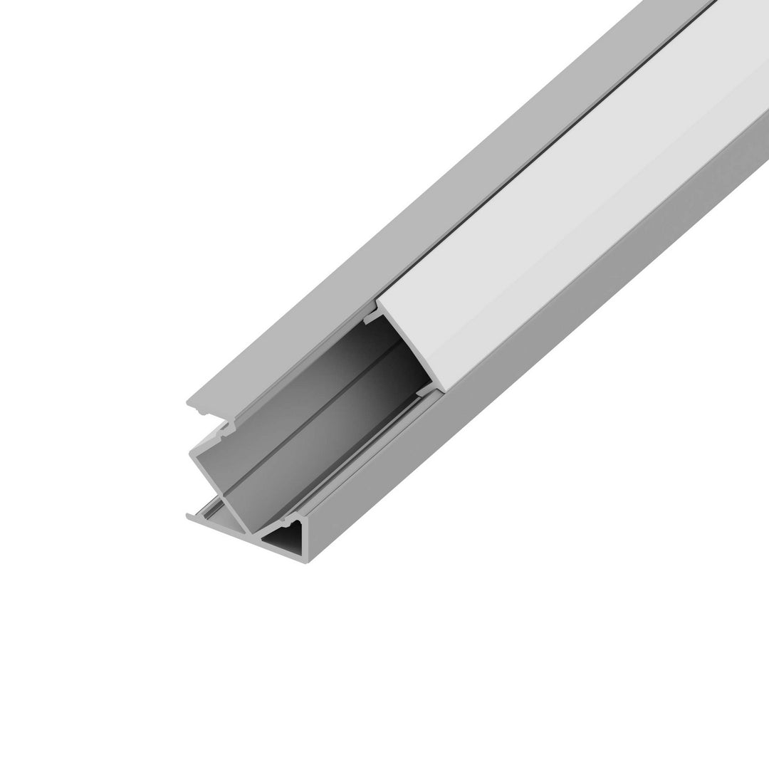 Diode Led Lighting DI-CPCHB-45DCO-48  Channel Bundle W/ Channel Cover, Mounting Clips, And End Caps Decor Pewter, Nickel, Silver