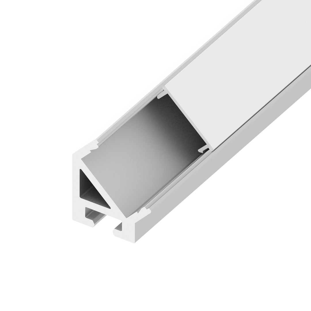 Diode Led Lighting DI-CPEC-45W-1  Channel 45 Degree Single End Cap Set Decor White