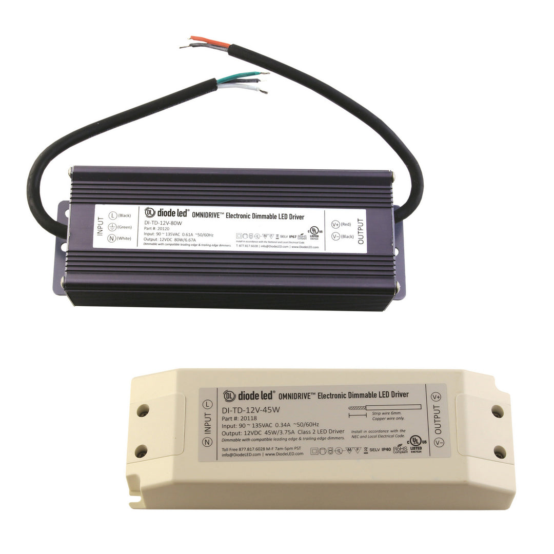 Diode Led Lighting DI-TD-12V-20W-LPS3R  Junction Box And Driver Combo Decor Black