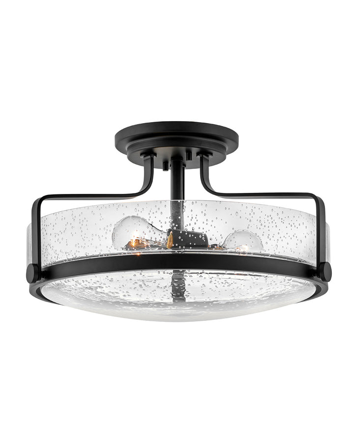 Hinkley Harper 3643BK-CS Ceiling Light - Black with Clear Seedy glass