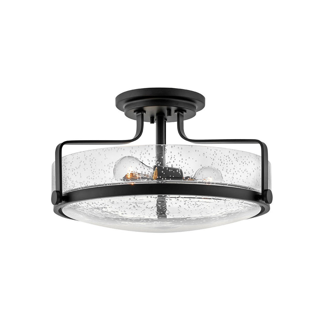 Hinkley Harper 3643BK-CS Ceiling Light - Black with Clear Seedy glass