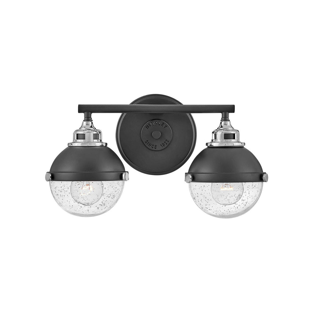 Hinkley Fletcher 5172BK-CM Bath Vanity Light 16 in. wide - Black with Chrome accents