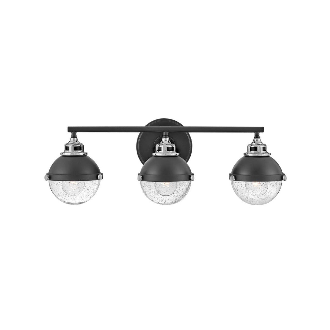 Hinkley Fletcher 5173BK-CM Bath Vanity Light 25 in. wide - Black with Chrome accents