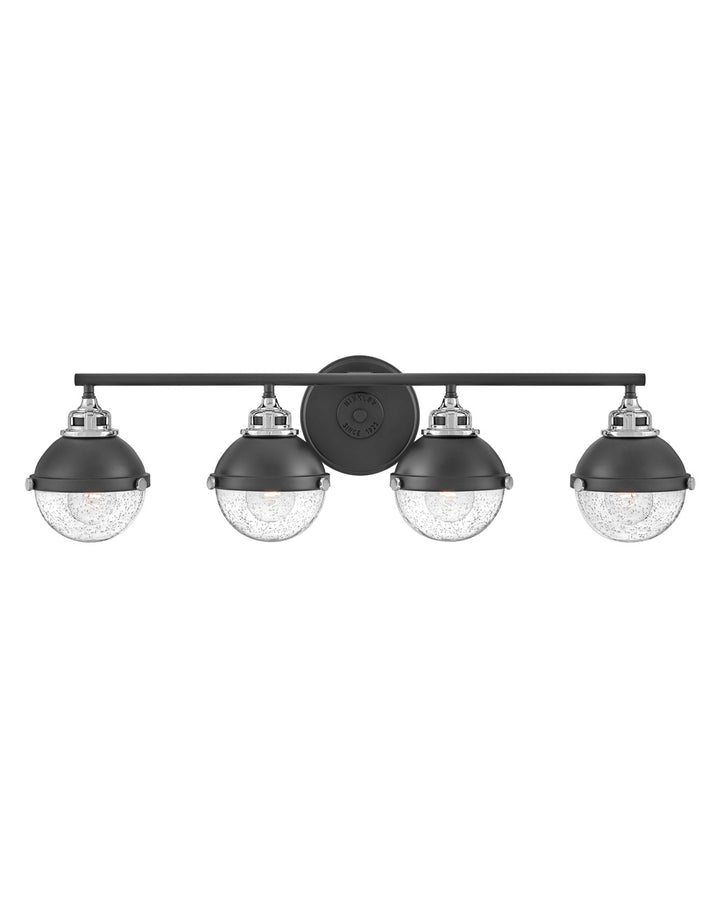 Hinkley Fletcher 5174BK-CM Bath Vanity Light 32 in. wide - Black with Chrome accents