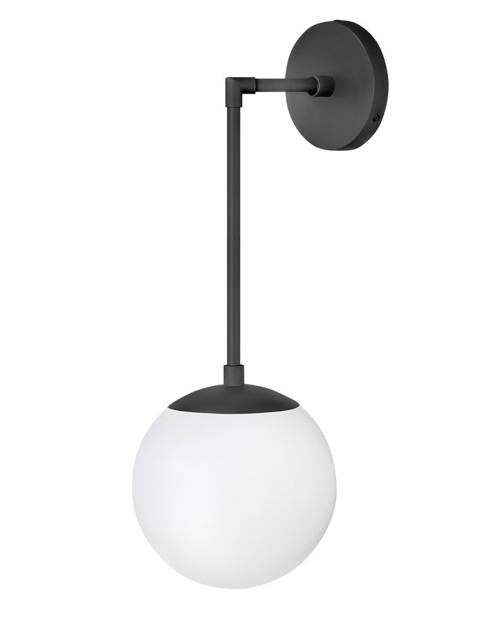 Hinkley Warby 3742BK-WH Wall Sconce Light - Black with White glass