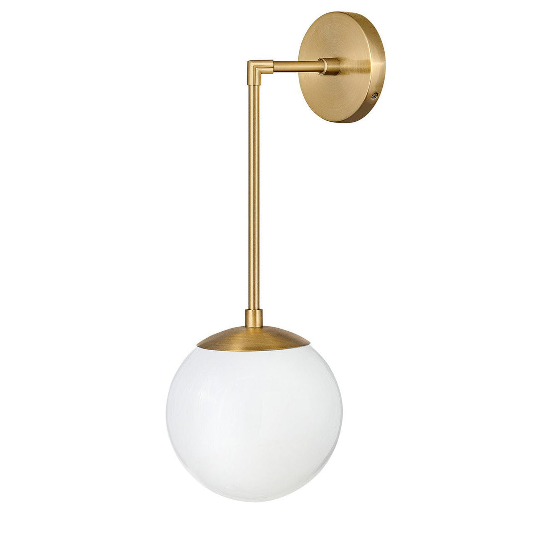 Hinkley Warby 3742HB-WH Wall Sconce Light - Heritage Brass with White glass