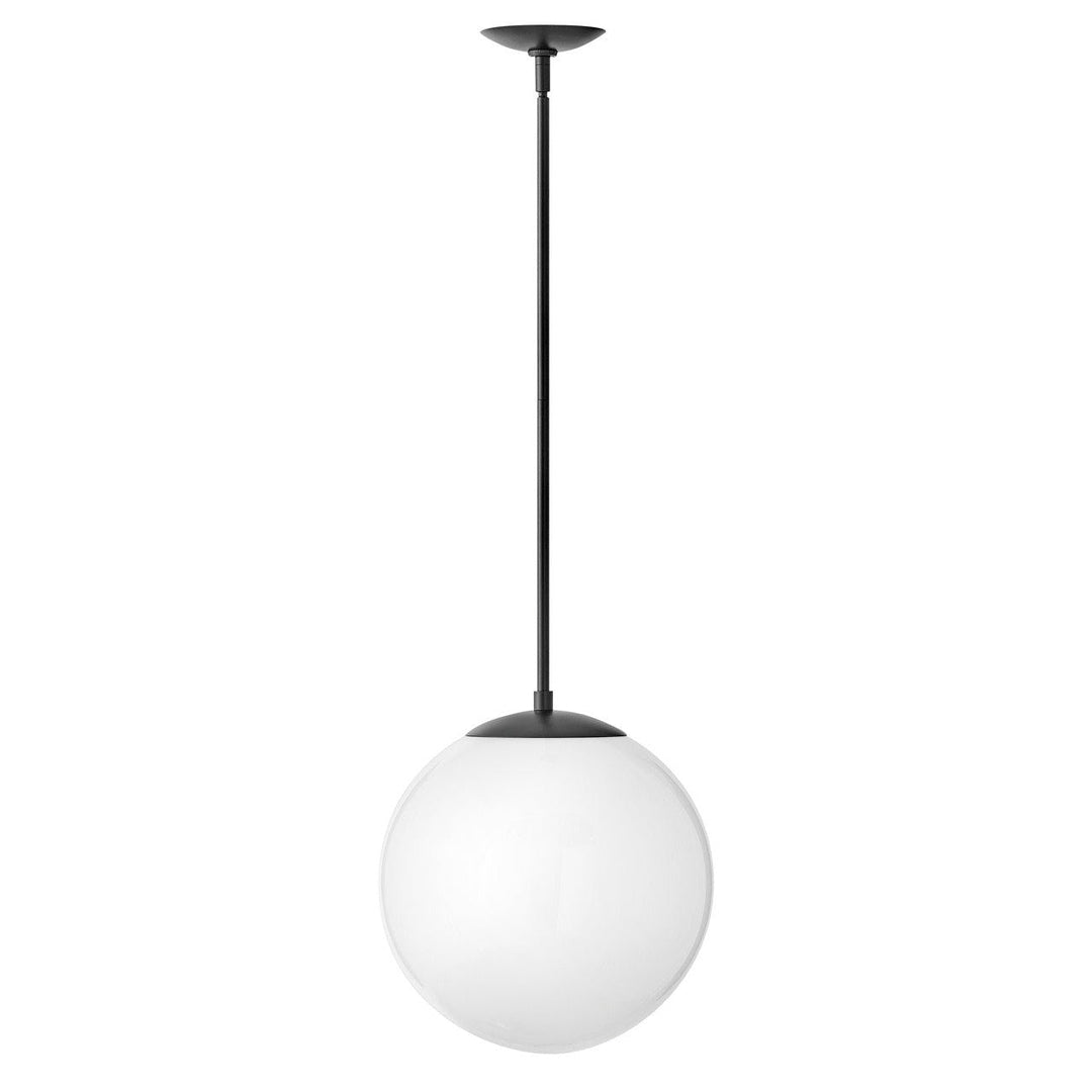 Hinkley Warby 3744BK-WH Pendant Light - Black with White glass