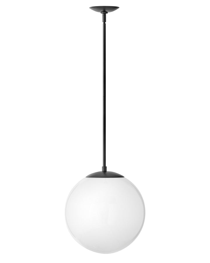 Hinkley Warby 3744BK-WH Pendant Light - Black with White glass