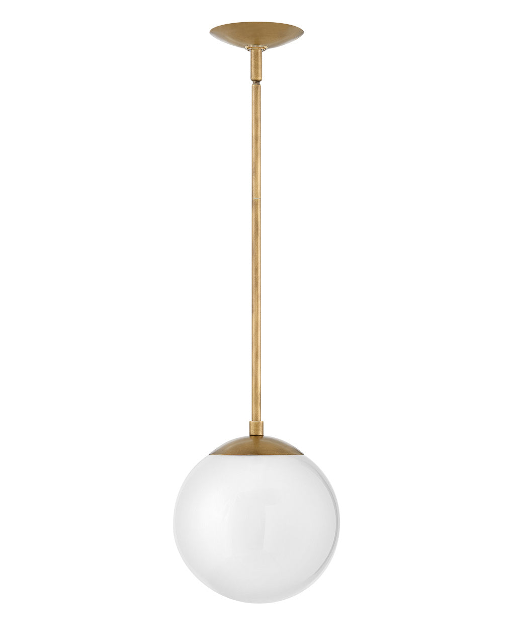 Hinkley Warby 3747HB-WH Pendant Light - Heritage Brass with White glass