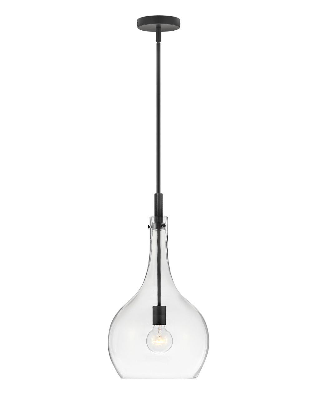 Hinkley Ziggy 4457BK-CL Pendant Light - Black with Clear glass