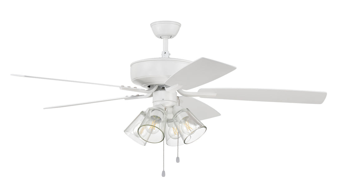 Craftmade Pro Plus 104 P104W5-52WWOK Ceiling Fan 52 - White, White/Washed Oak/