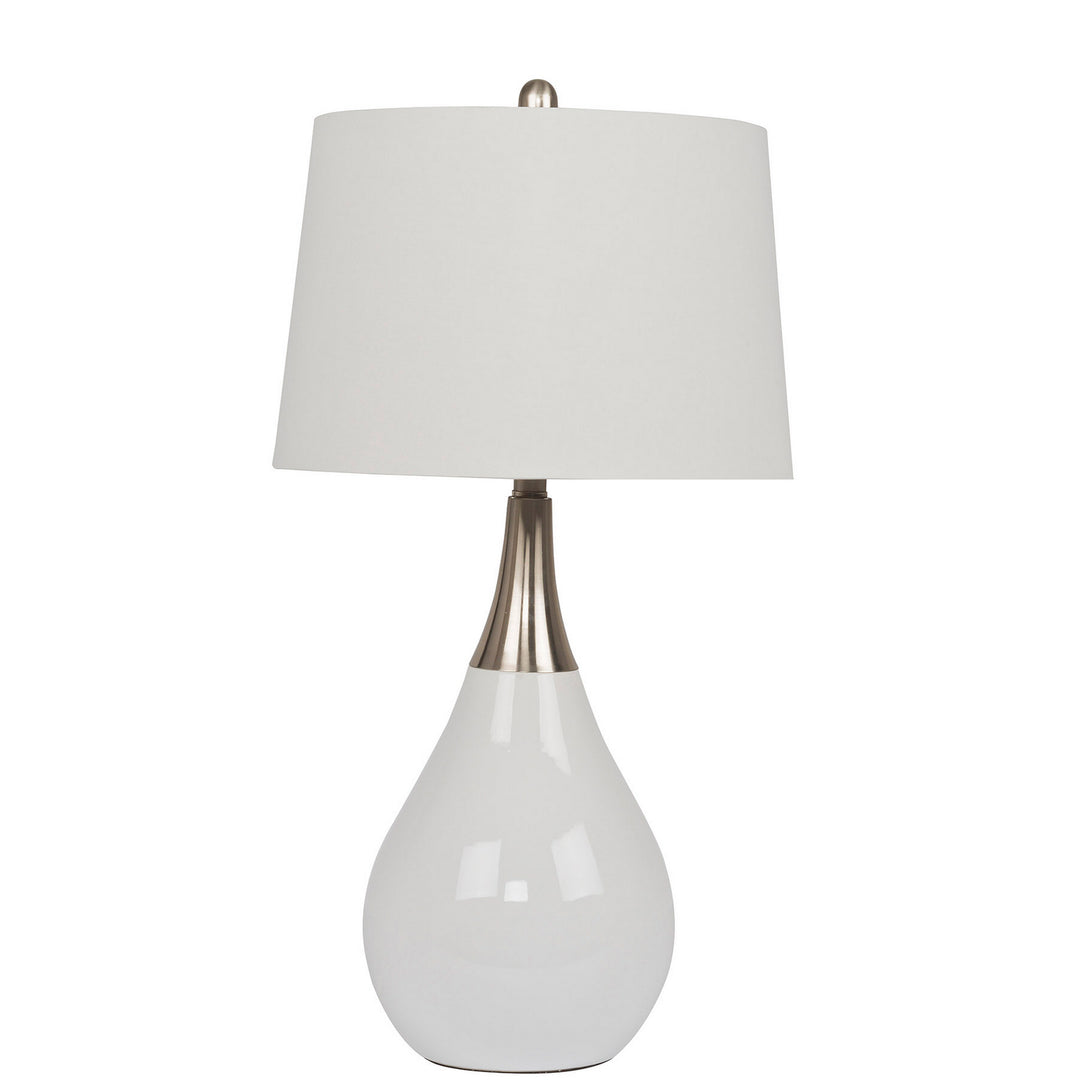 Craftmade Lighting 86221  Table Lamp Lamp Gloss White/Brushed Polished Nickel