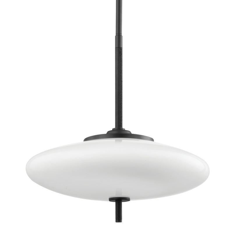 Troy Fallon F7775-SBK Pendant Light - Satin Black/Black Leather