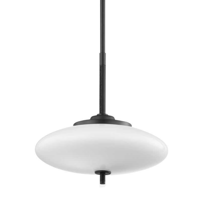 Troy Fallon F7776-SBK Pendant Light - Satin Black/Black Leather
