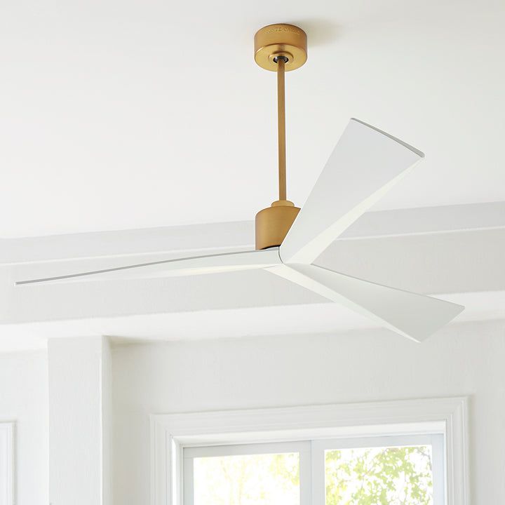 Visual Comfort Fan Adler 60 3ADR60BBS Ceiling Fan - Burnished Brass, Matte White ABS/Matte White ABS/