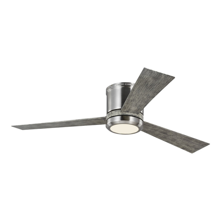 Visual Comfort Fan Clarity 52 3CLYR52BSLGD-V1 Ceiling Fan - Brushed Steel, Light Grey Weathered Oak/Light Grey Weathered Oak/