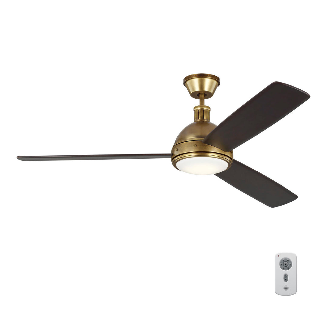 Visual Comfort Fan Hicks 60 3HCKR60HABD Ceiling Fan - Hand Rubbed Antique Brass, Dark Mahogany/Dark Mahogany/