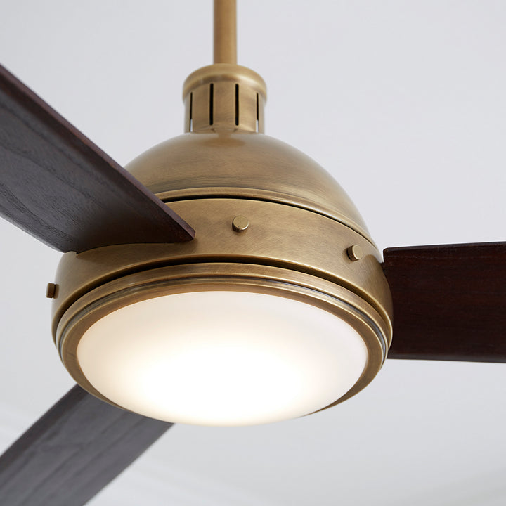 Visual Comfort Fan Hicks 60 3HCKR60HABD Ceiling Fan - Hand Rubbed Antique Brass, Dark Mahogany/Dark Mahogany/