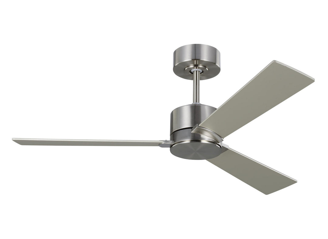 Visual Comfort Fan Rozzen 44 3ROZR44BS Ceiling Fan - Brushed Steel, Silver/Silver/