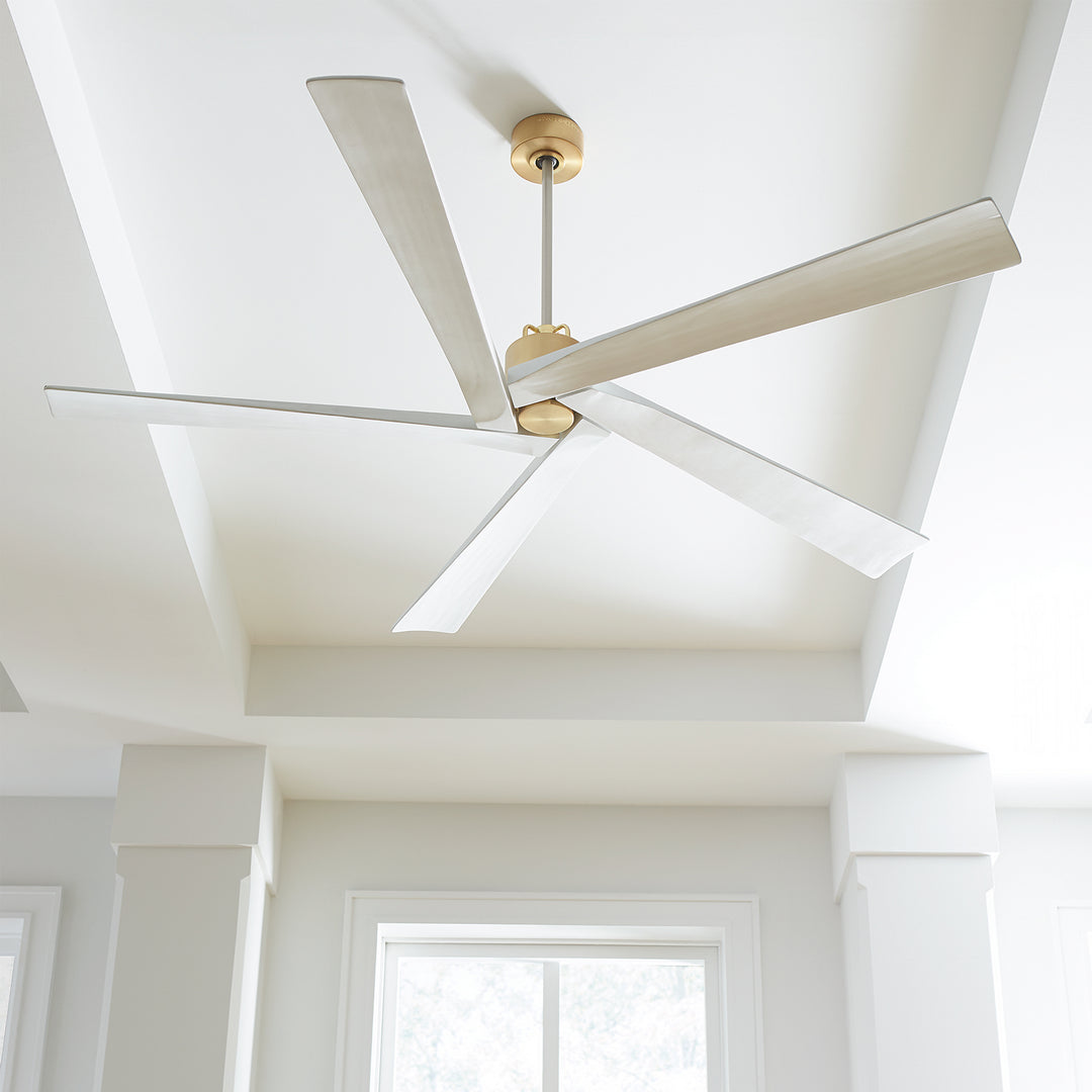 Visual Comfort Fan Aspen 70 5ASPR70BBS Ceiling Fan - Burnished Brass, Matte White/Matte White/