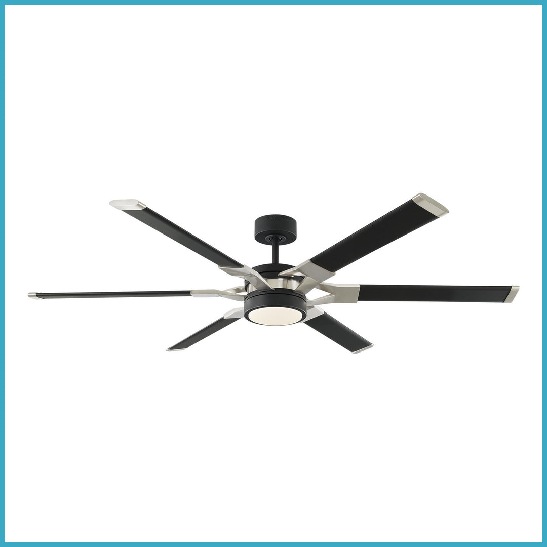 Visual Comfort Fan Loft 62 6LFR62MBKD Ceiling Fan - Midnight Black, Midnight Black/Midnight Black/