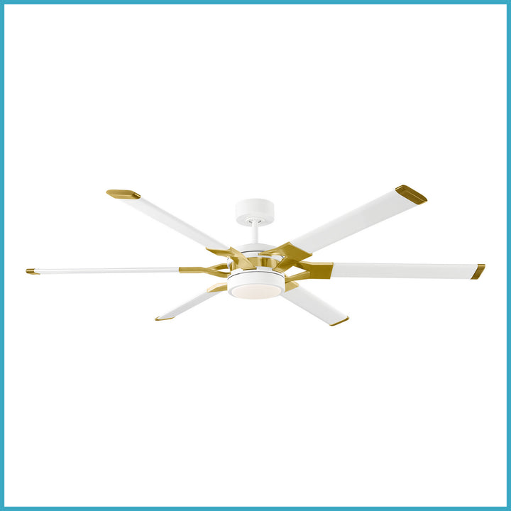 Visual Comfort Fan Loft 62 6LFR62RZWBBSD Ceiling Fan - Matte White, Matte White/Matte White/