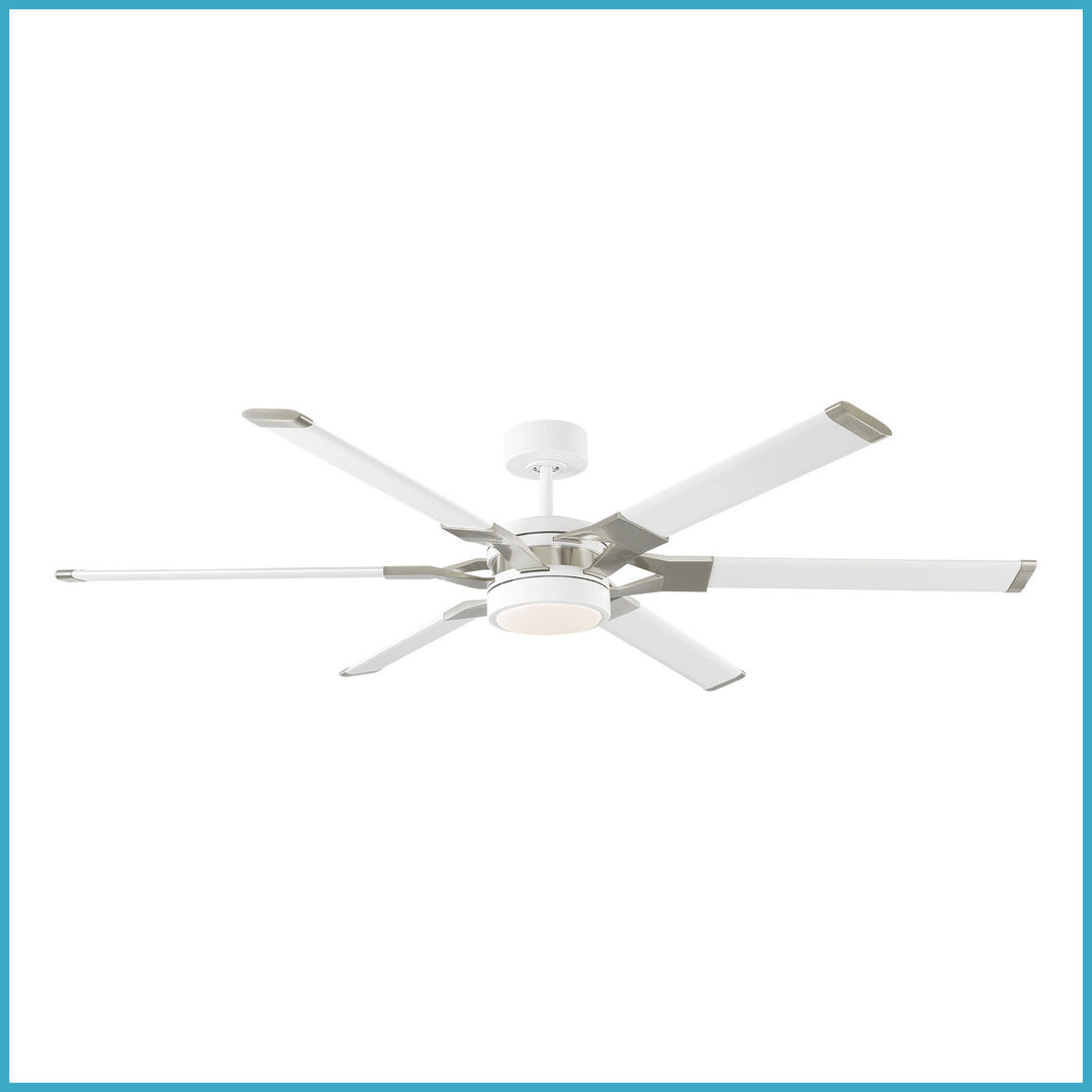 Visual Comfort Fan Loft 62 6LFR62RZWD Ceiling Fan - Matte White, Matte White/Matte White/