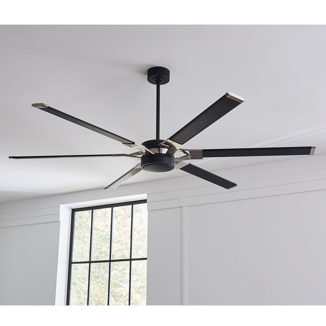 Visual Comfort Fan Loft 72 6LFR72MBKD Ceiling Fan - Midnight Black, Midnight Black/Midnight Black/