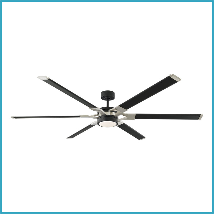 Visual Comfort Fan Loft 72 6LFR72MBKD Ceiling Fan - Midnight Black, Midnight Black/Midnight Black/