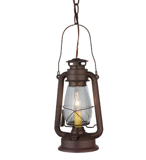 Meyda Tiffany Lighting 114828 Miners Lantern One Light Mini Pendant Outdoor Bronze / Dark