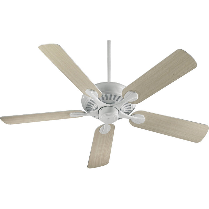 Quorum Pinnacle 91525-6 Ceiling Fan 52 in. - White, Washed Oak/White