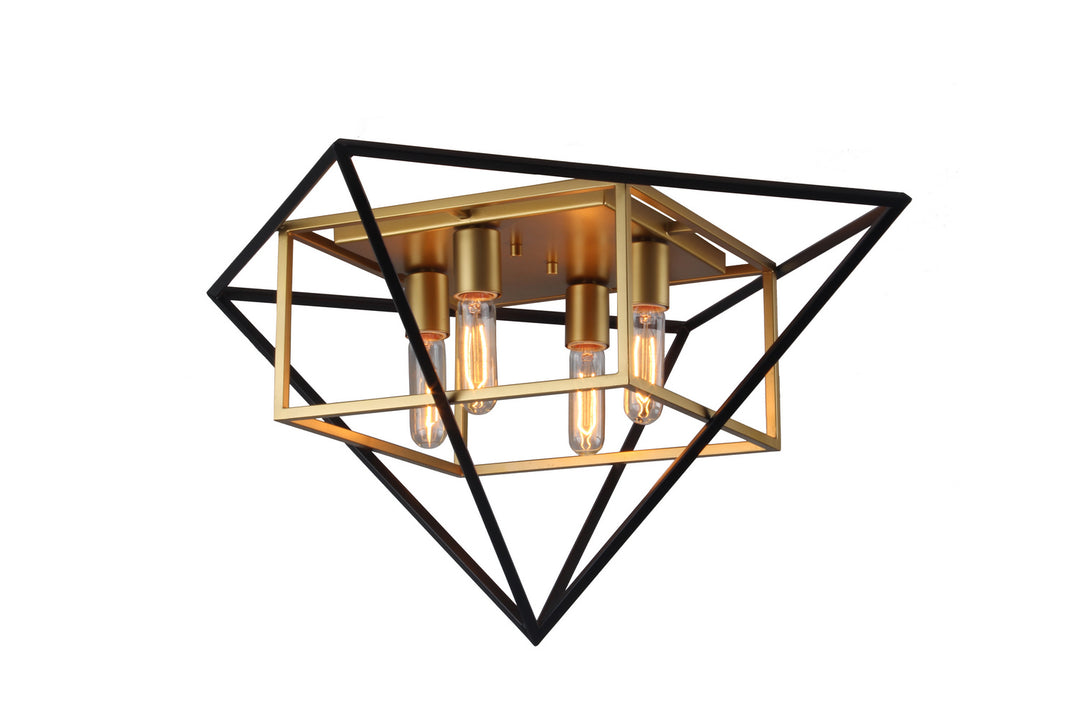 Eglo Pryor 204685A Ceiling Light - Antique Gold/Black